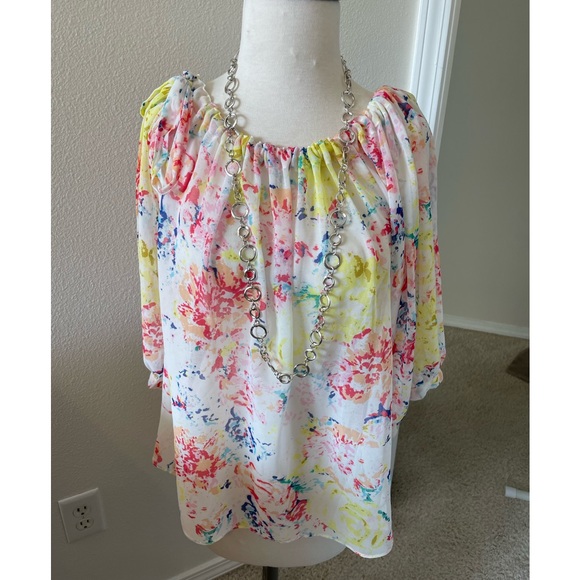 ❤️Colorful Sheer CAbi Blouse❤️ - Picture 1 of 6